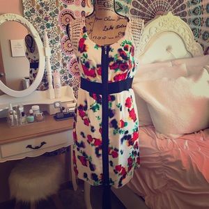 White crochet multi color dress